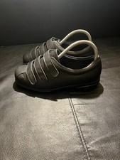 CosyFeet Alison Black Leather Womens Wide Fit Comfort Shoes Touch Fastening UK 6