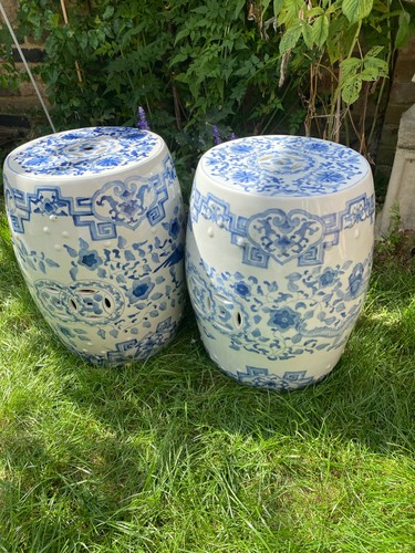 Vintage chinese blue white - vintage,