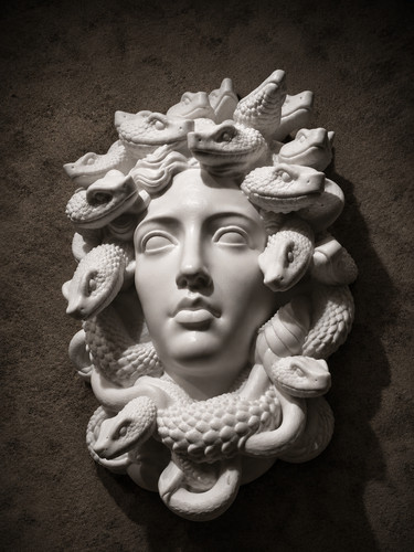 Elegant medusa wall sculpture - medusa,