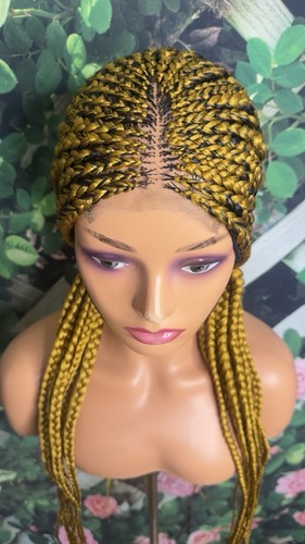 Handmade braided wig - braided, golden