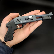 Rubber Band Shot Gun 8 SHOT Fidget Toy Mini Metal Pistol ShotGun Toy With Bands