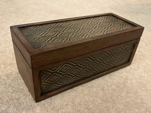 Indian carved wooden box - carved,