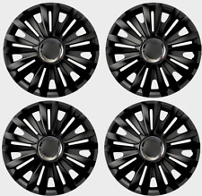 Wheel Trims 15" 15 Inch Hub Caps Plastic Covers Full Set Black Fit R15 TYRES