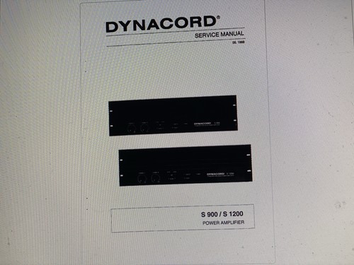 Dynacord s900 s1200 - s900, service
