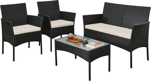 Rattan sofa set piece - rattan, 4