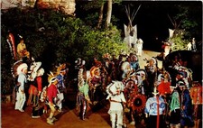 Vintage Postcard Native American Indian War Dance ~ Winnebago Stand Rock WI 