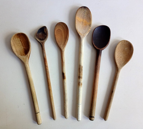 Vintage wooden baking spoons - wooden,