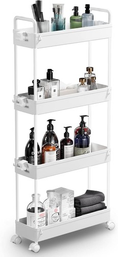 Slim rolling storage cart - storage,