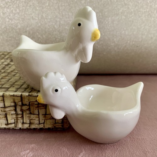 Pair vintage white ceramic - of,