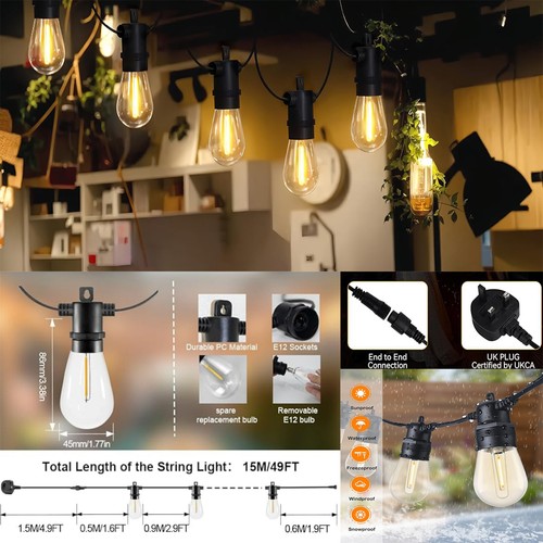 49ft festoon outdoor string - 49ft,