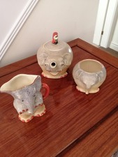 Rare Art Deco Elephant three-piece tea set by Royal Venton Ware ~ c.1930