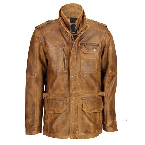 Mens tan brown wax - tan, real