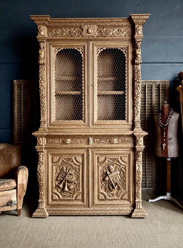 Antique french bookcase - bookcase, /