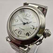 CARTIER PASHA 2324 MENS WATCH STAINLESS STEEL SWISS AUTOMATIC WITH DATE APERTURE