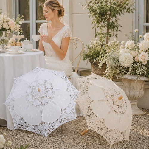 Lace sun umbrella - umbrella, with