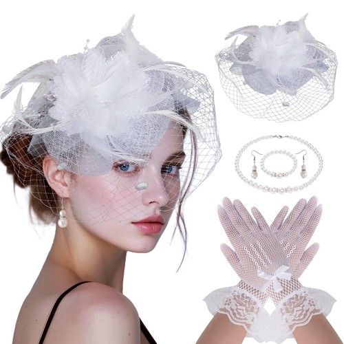 5pcs tea party hat and - and, gloves