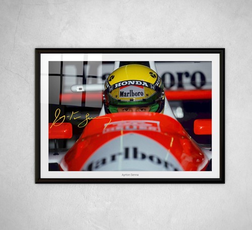 Ayrton senna signed print - signed,