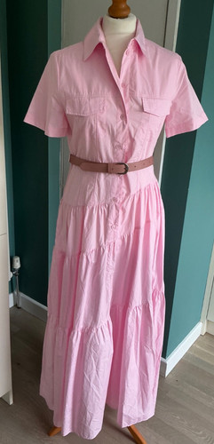 Zara pink tiered - tiered, dress
