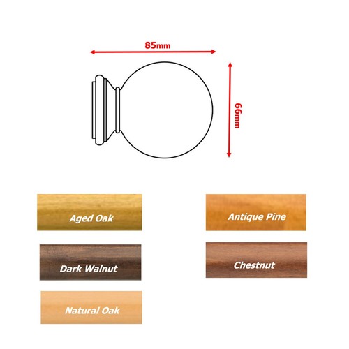 Wood finials pole ends - wood,