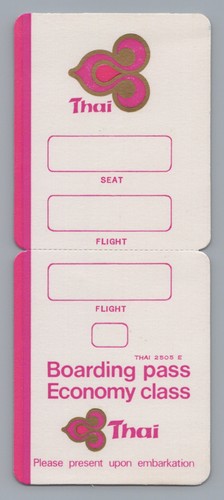 Thai airways boarding pass - thai,