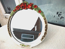 VINTAGE ART DECO BARBOLA DRESSING TABLE BEVELLED MIRROR with FLORAL FRAME