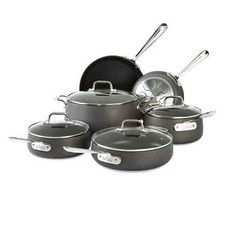 All-Clad HA1 Hard Anodized Nonstick Cookware, 10 PC Set Oven Safe 500F- Lid