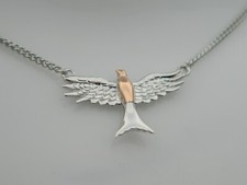 Welsh Clogau Sterling Silver & 9ct Rose Gold Red Kite Necklace