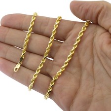 14K Yellow Gold Solid Rope
