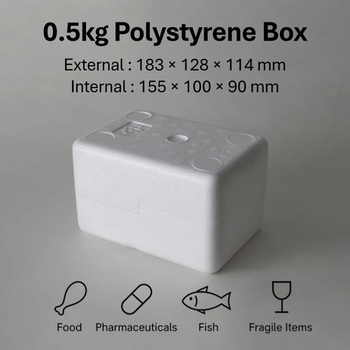 5kg polystyrene boxes - 0.5kg,