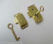 VINTAGE RETRO OLD STYLE BRASS WARDROBE LOCK -Cupboard Drawer Cabinet Door Catch 