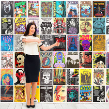 ROCK MUSIC CONCERT POSTERS VINTAGE PRINTS GIG RETRO A4 FULLY LAMINATED SET 1