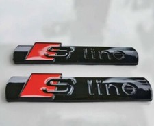 2 x Black GLOSS Audi S Line Badge Emblem SLine A 1 2 3 4 5 6 7 8 Q xyz