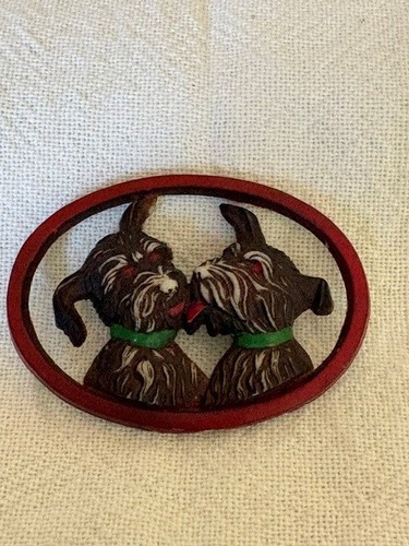 Vintage deco oval scottie - oval,