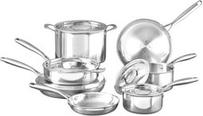 MasterPro Argent 3 Set of 12 Stainless Steel Cookware Silver Regular Price £249