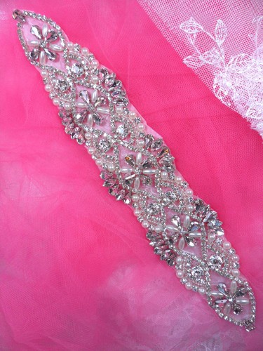 Bridal sash motif - bridal, silver