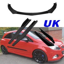 For Vauxhall Corsa Front Bumper Lip Splitter +Side Skirts+Rear Lips Glossy Black
