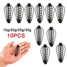 15-30g Carp Fishing Feeder Bait cage Black Swim Feeders 10pcs Practical