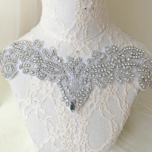 Hot fixed rhinestone neckline - hot,
