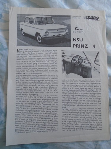 Nsu prinz cars illustrated - prinz, 4