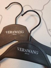 VERA WANG BRIDE 16-17" DRESS BLACK WOOD PLASTIC MIX BRIDAL HANGERS SET 5