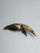 Antique Brass Flying Goose Brooch Pin Bronze Tone Bird Swan Duck C-Clasp