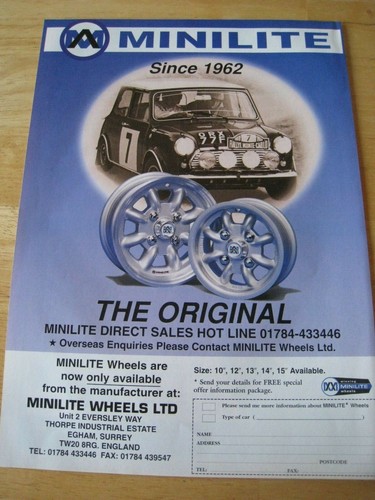 Minilite wheels 1996 poster - minilite,