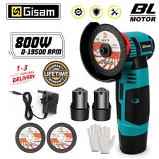 Mini cordless angle grinder polishing and cutting machine+2 battery charger 12V