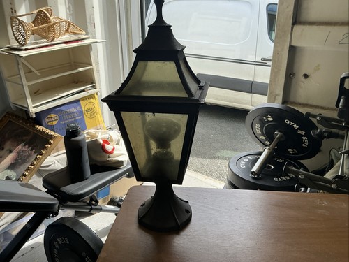 Outside light sits - sits, a