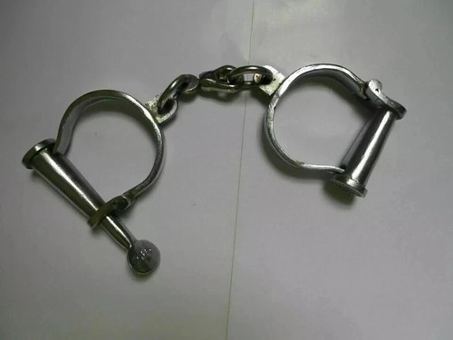 Vintage iron handcuffs silver - handcuffs,