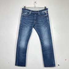 Replay Waitom Jeans Mens W34 L32 Blue Regular Straight M983