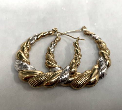 9ct gold creole earrings - earrings, hoop