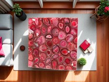 Pink Agate Coffee Table | Handmade Semi Precious Stone Furniture for Home Decor