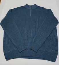 James Pringle Mens Jumper Size XL 1/4 Zip Blue