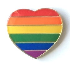 Rainbow LGBT Gay Pride Love Heart Pin Badge Festival Gay Rights 